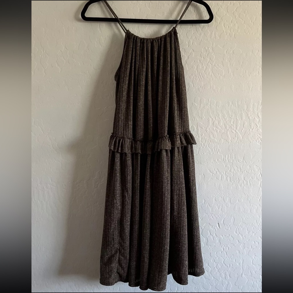 Free People Beach Rosaline Tunic Dress Halter Tie Ruffle Swing Black Medium - Picture 4 of 7